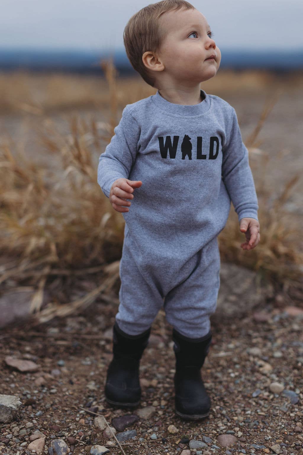 WILD Bear Infant One Piece Bodysuit: Navy