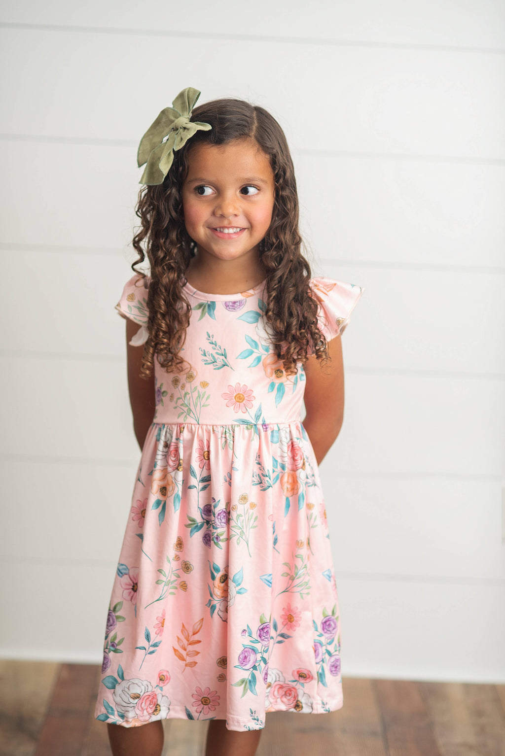 Kids Blush Dainty Floral Claire Flutter Dress