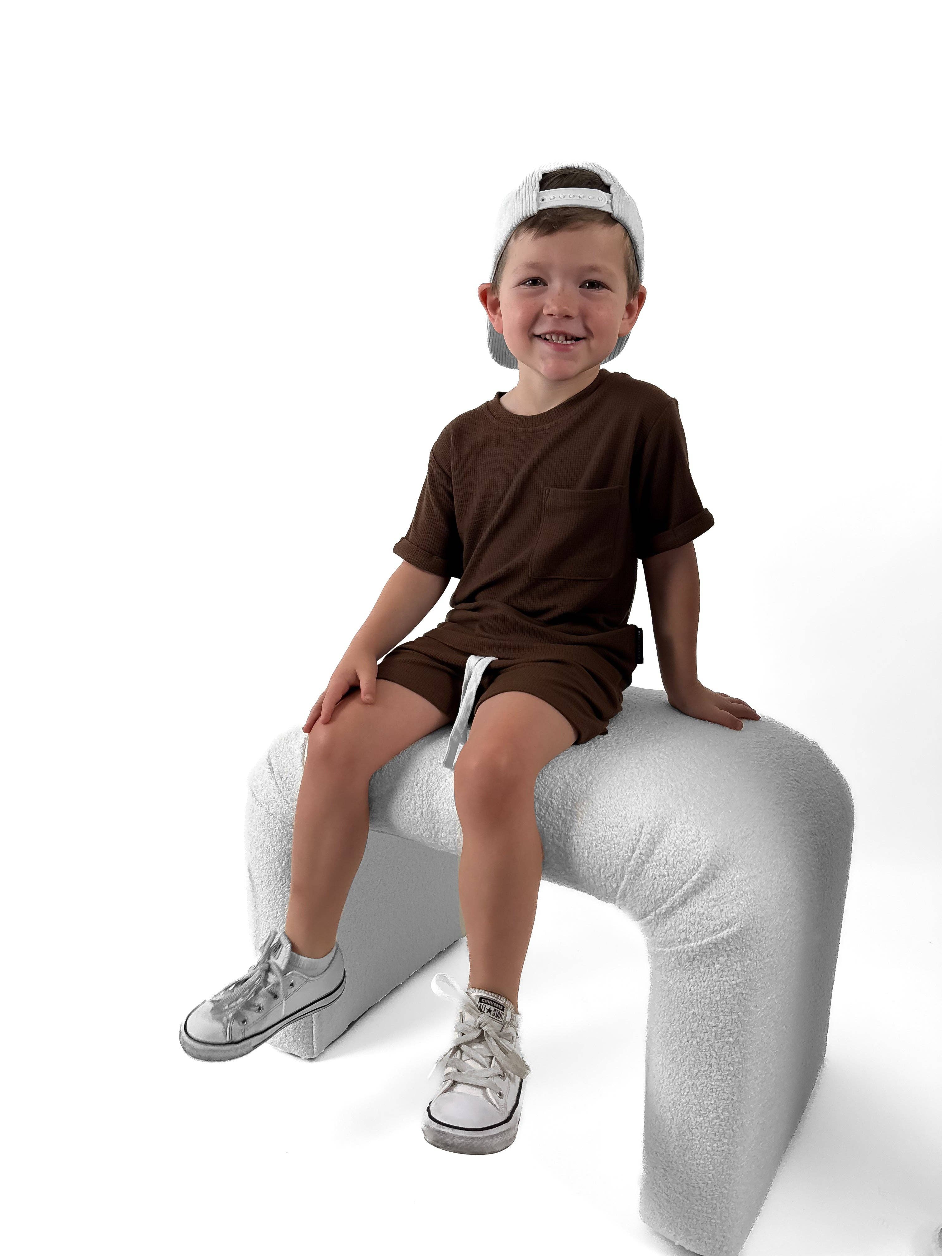 BAMBOO WAFFLE POCKET TEE - UMBER