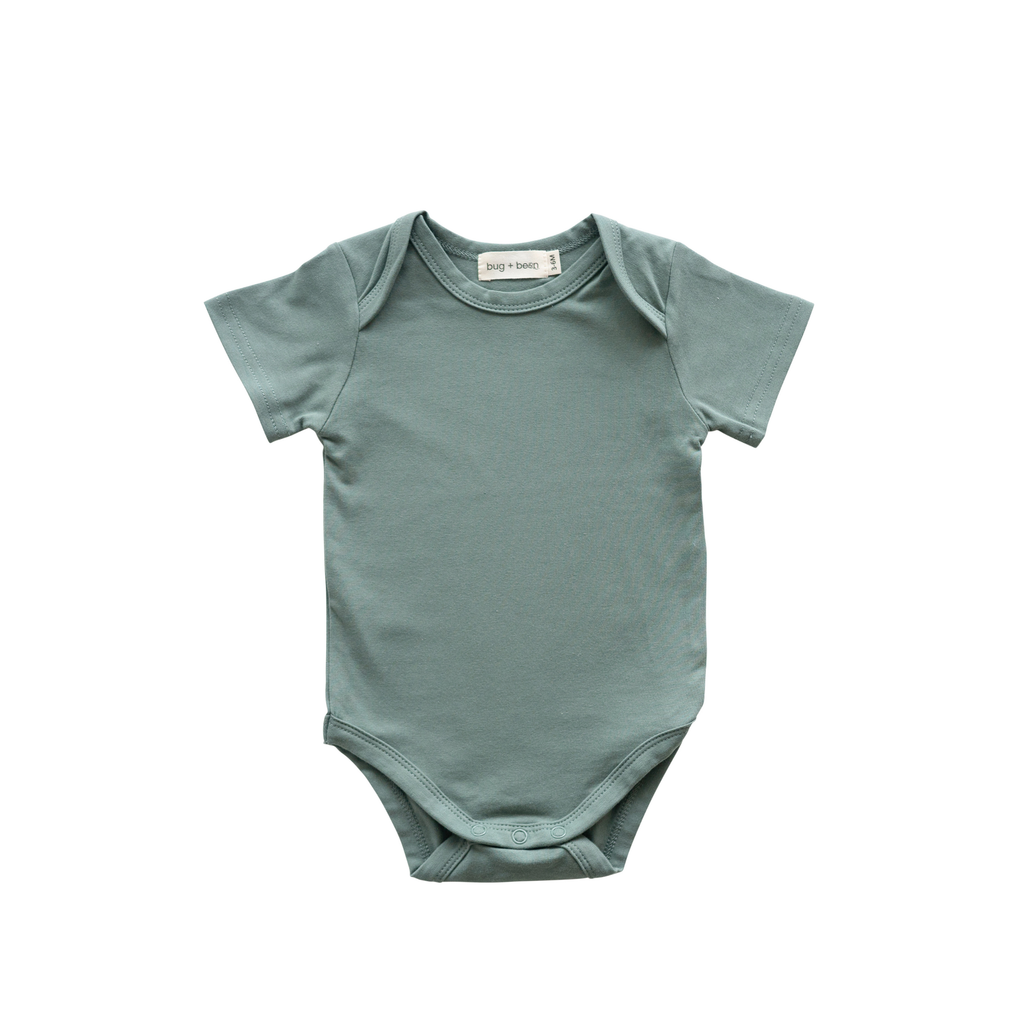 Organic Cotton Short Sleeve Bodysuit – Basil Green
