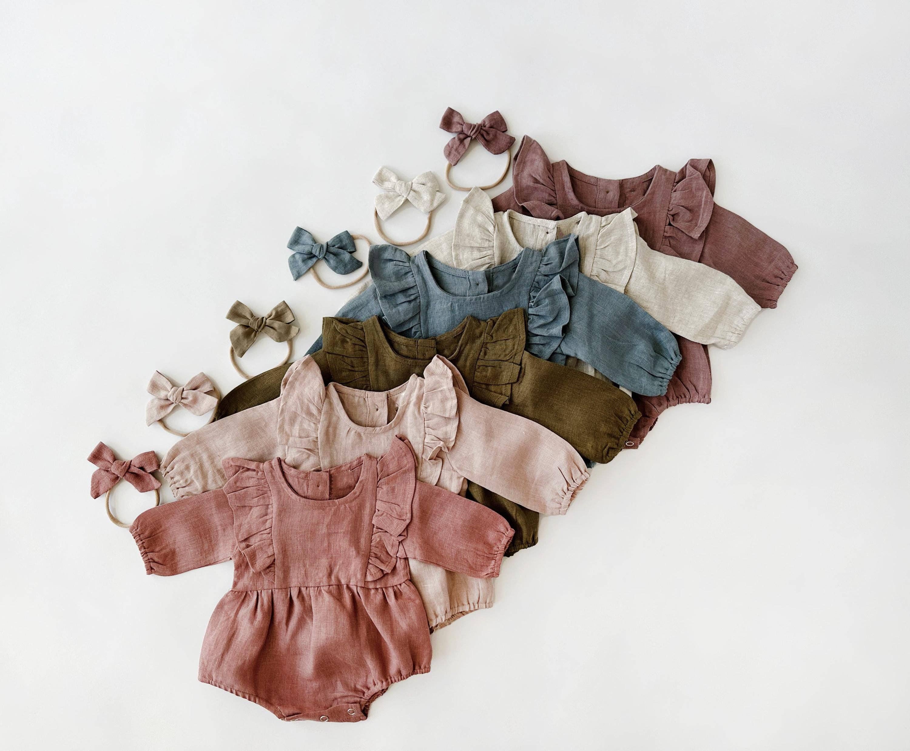 Gabriella Longsleeve Romper with Bow: Plum