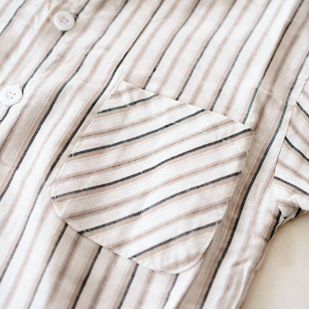 Gray Striped Button-Up