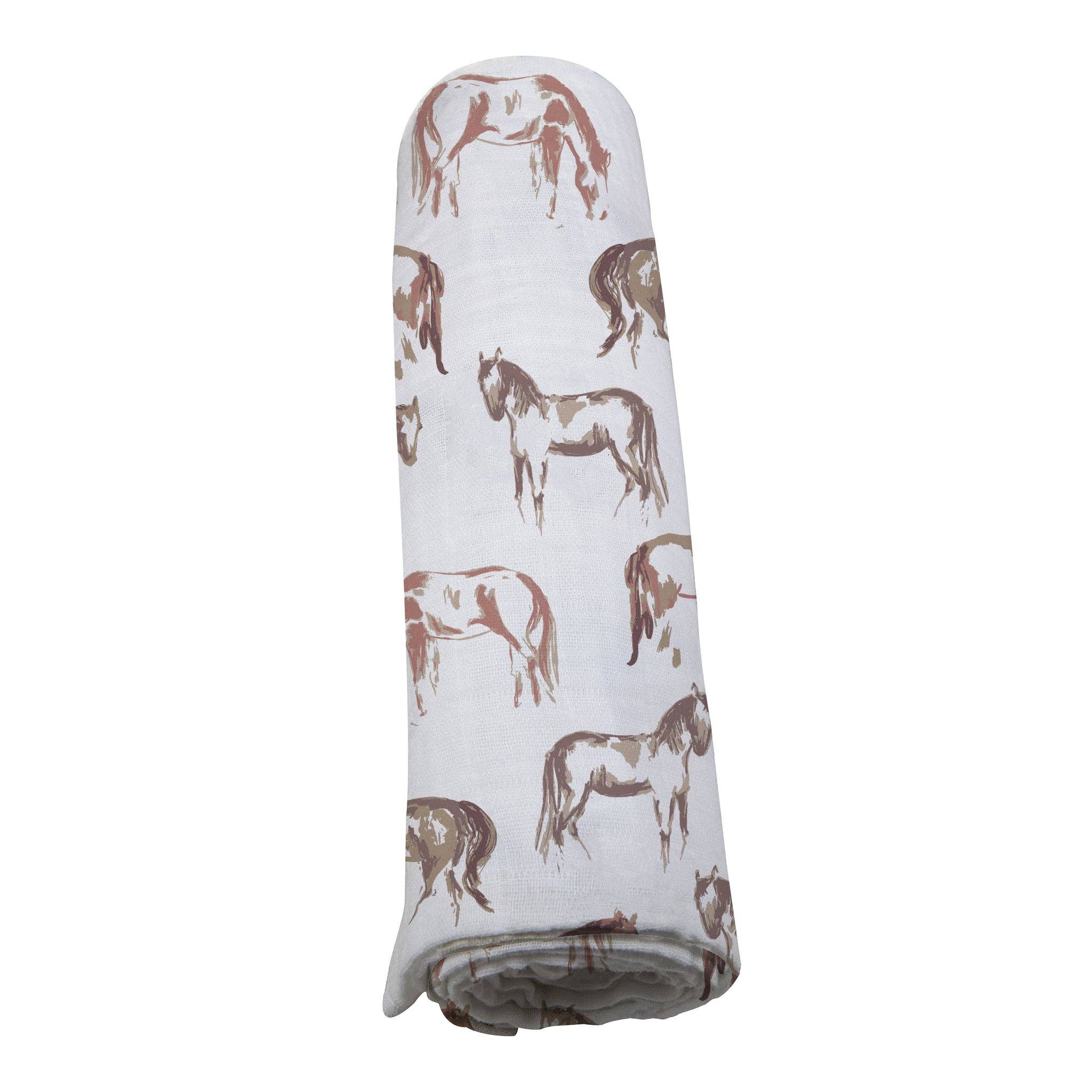 Wild Horses Bamboo Swaddle