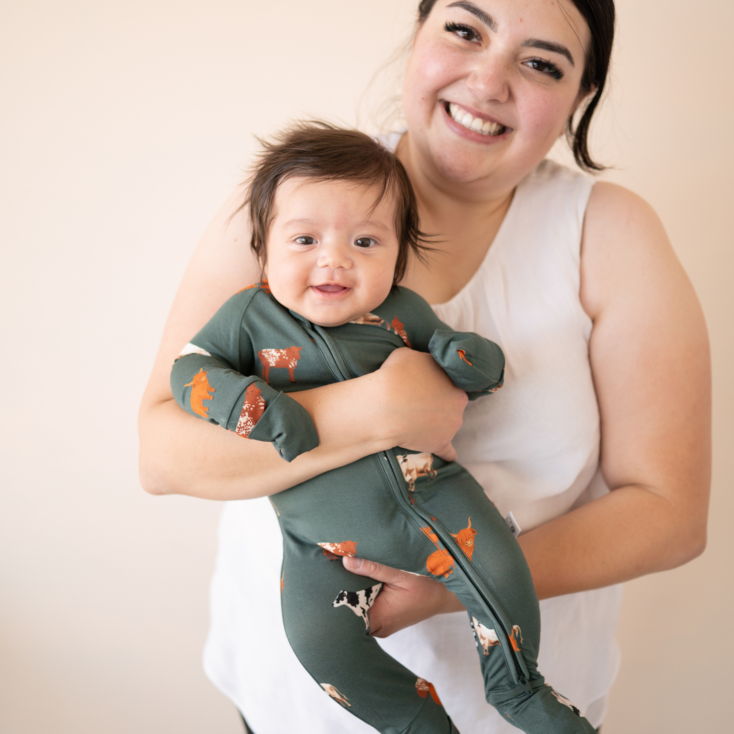 Bamboo 2-Way Convertible Zip Romper | Green Cow