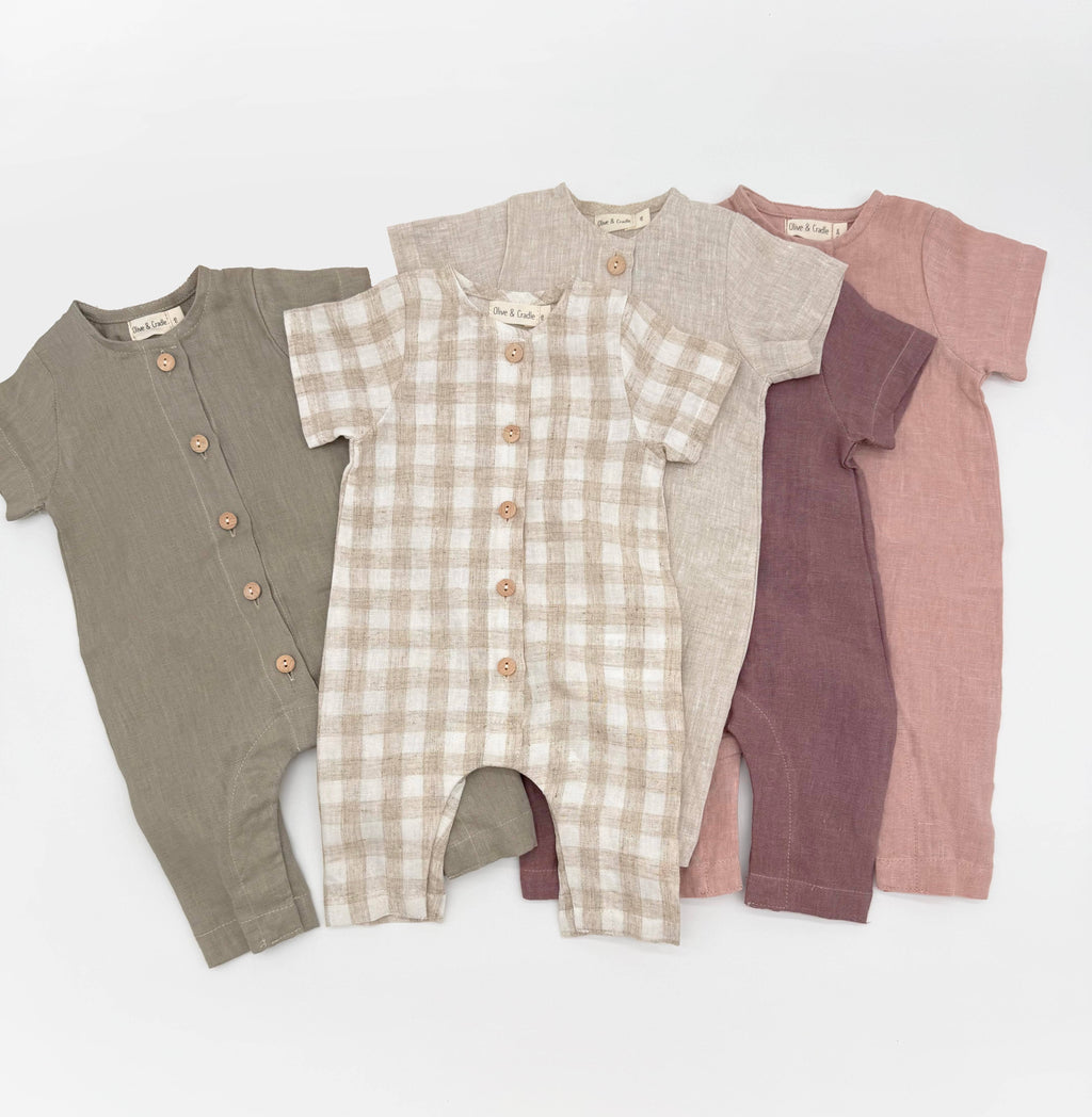 Linen Jumper Oat Gingham