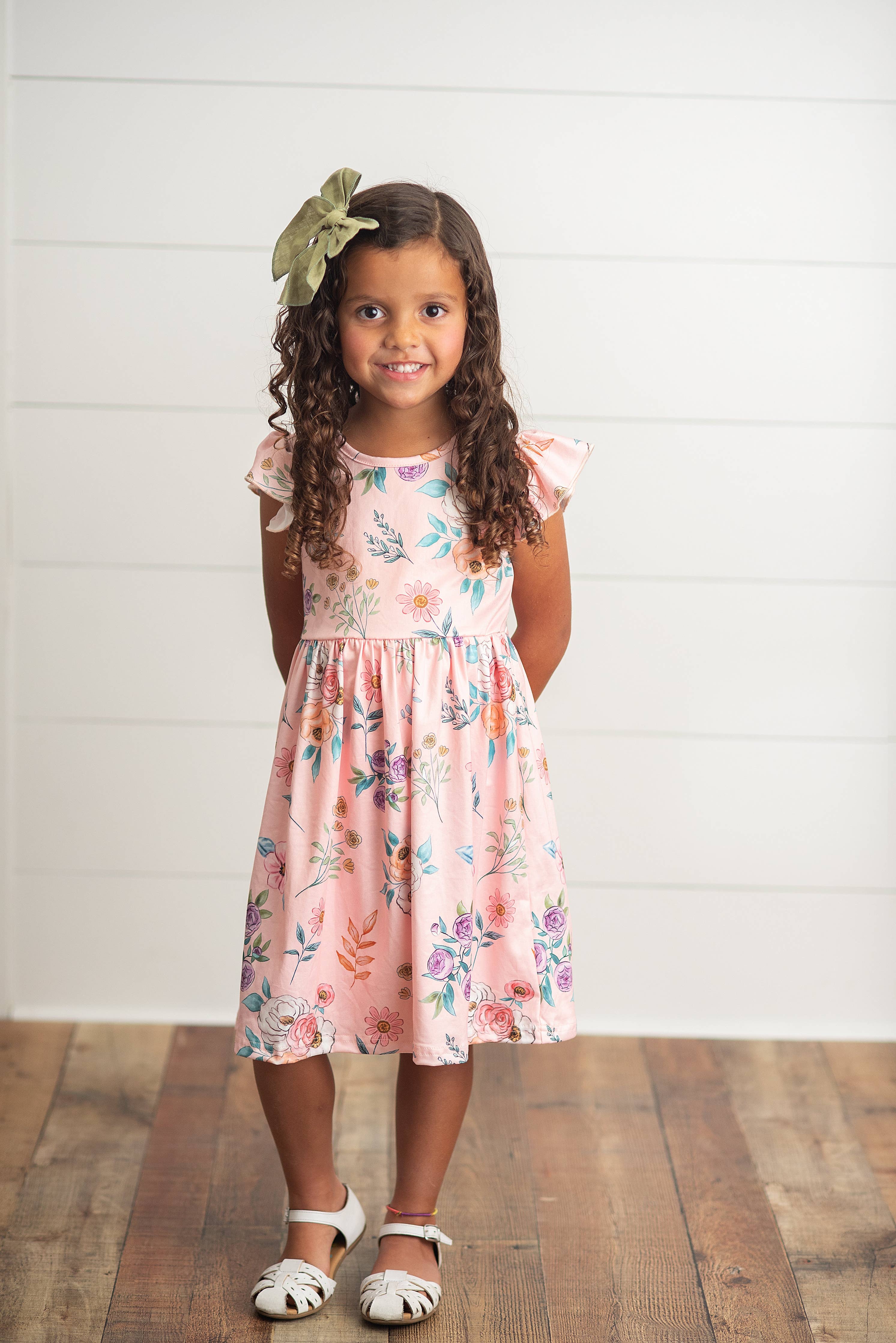 Kids Blush Dainty Floral Claire Flutter Dress