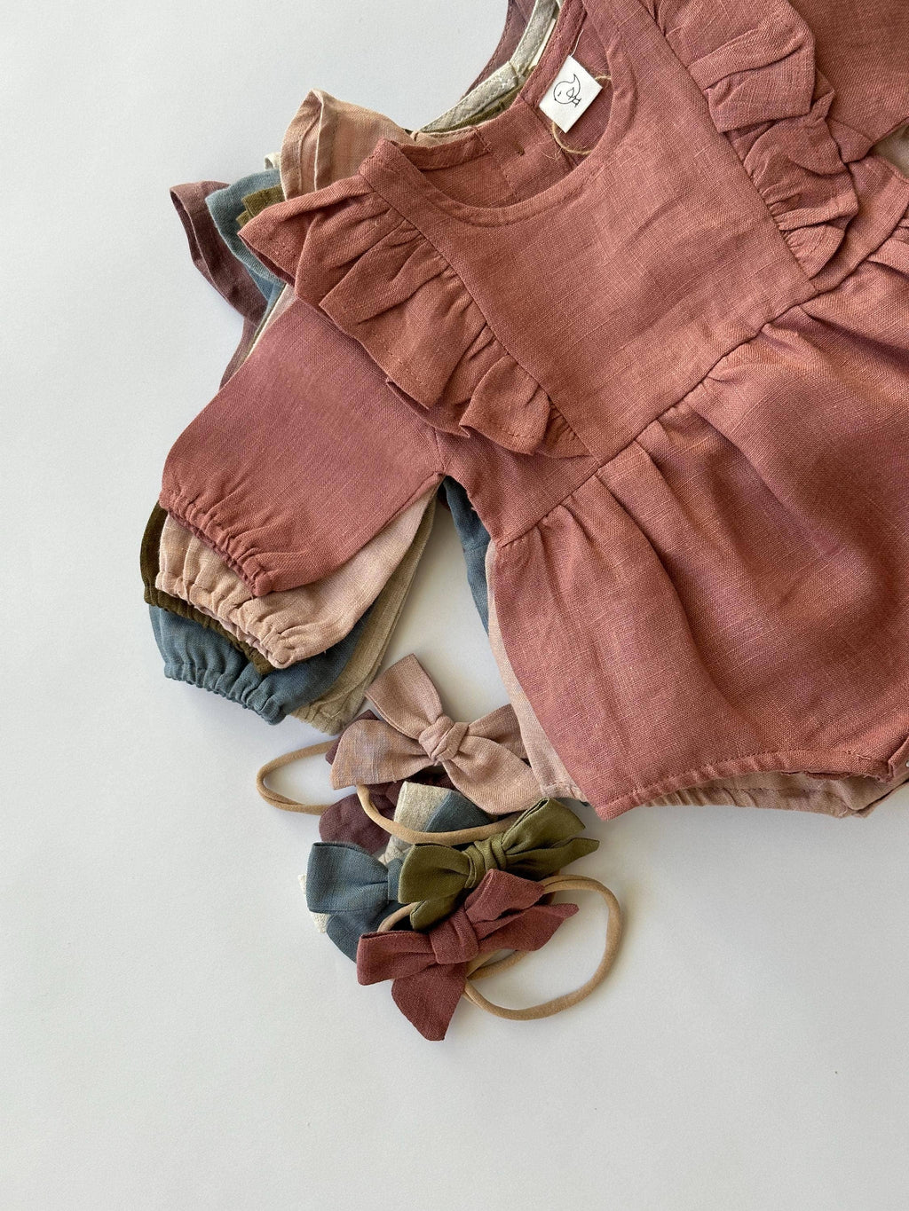 Gabriella Longsleeve Romper with Bow: Plum