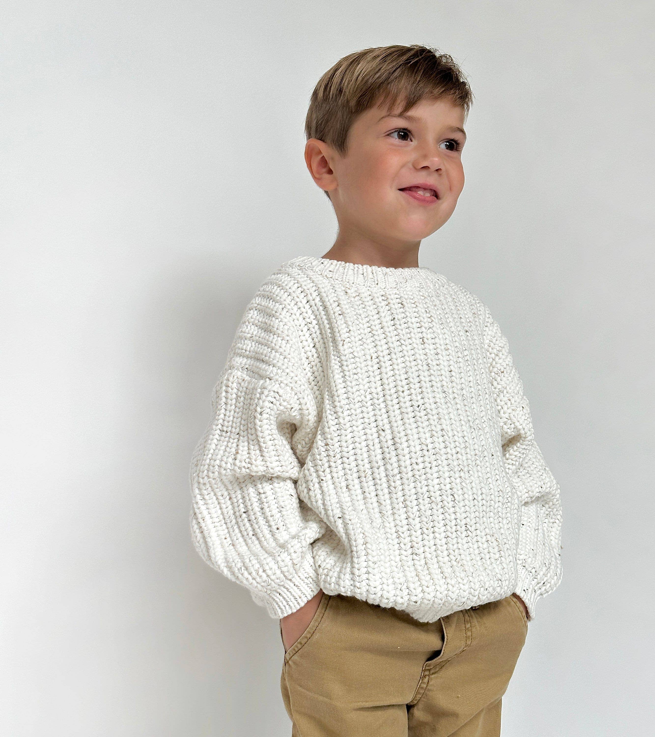 Kids Chunky Knit Sweater Dusty Pink