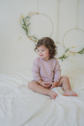 The Marley -Dusty Rose-long sleeve organic bubble romper: Dusty Rose