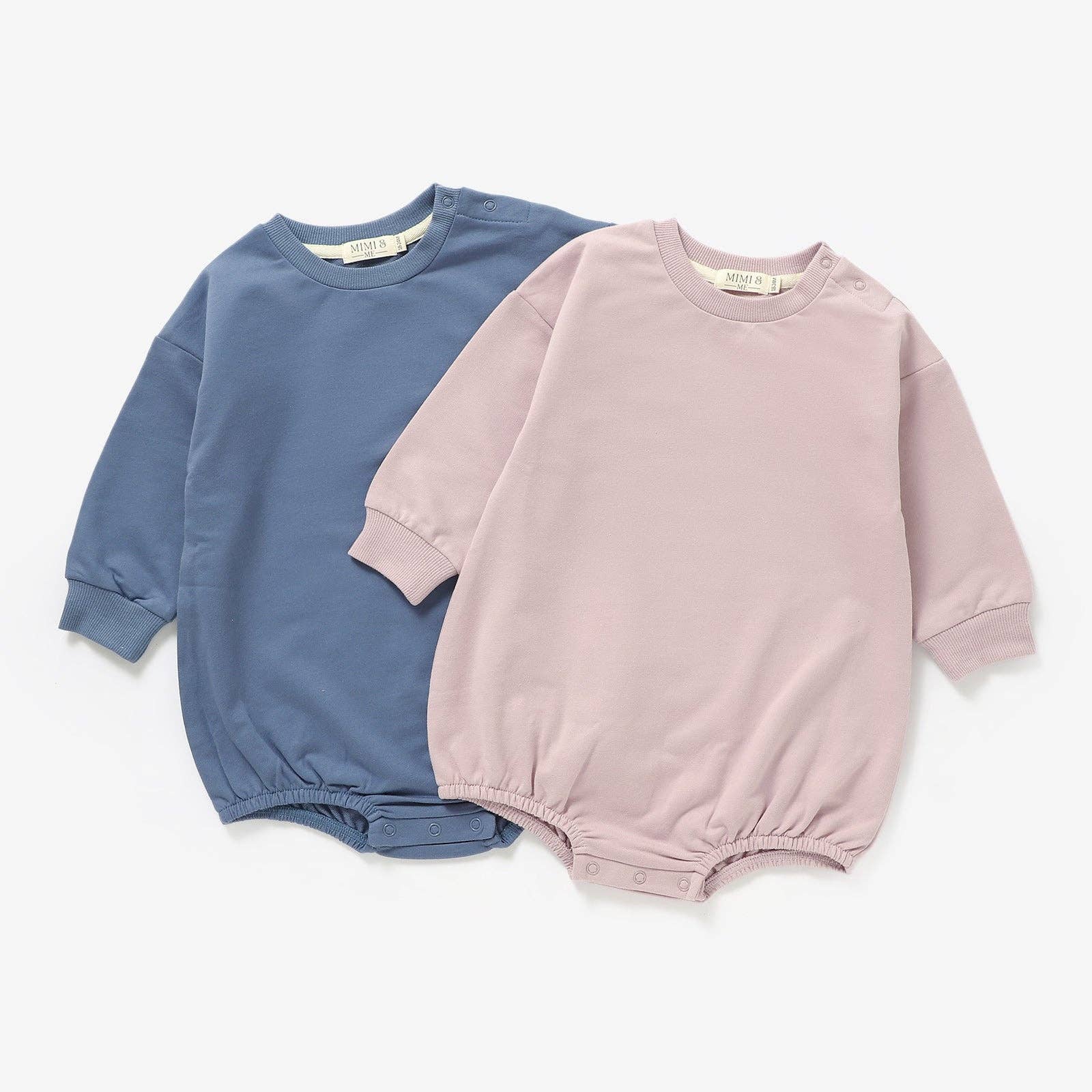 The Marley -Dusty Rose-long sleeve organic bubble romper: Dusty Rose