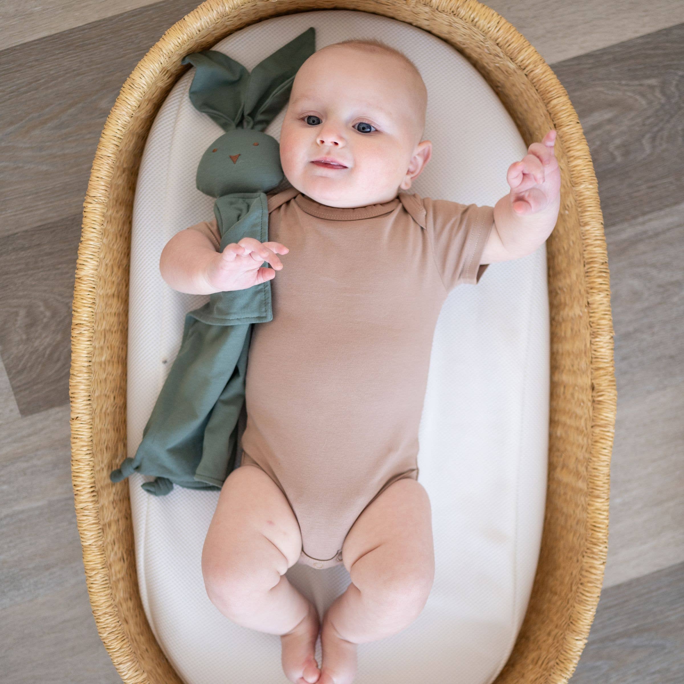 Organic Cotton Bunny Lovey – Basil Green: Basil