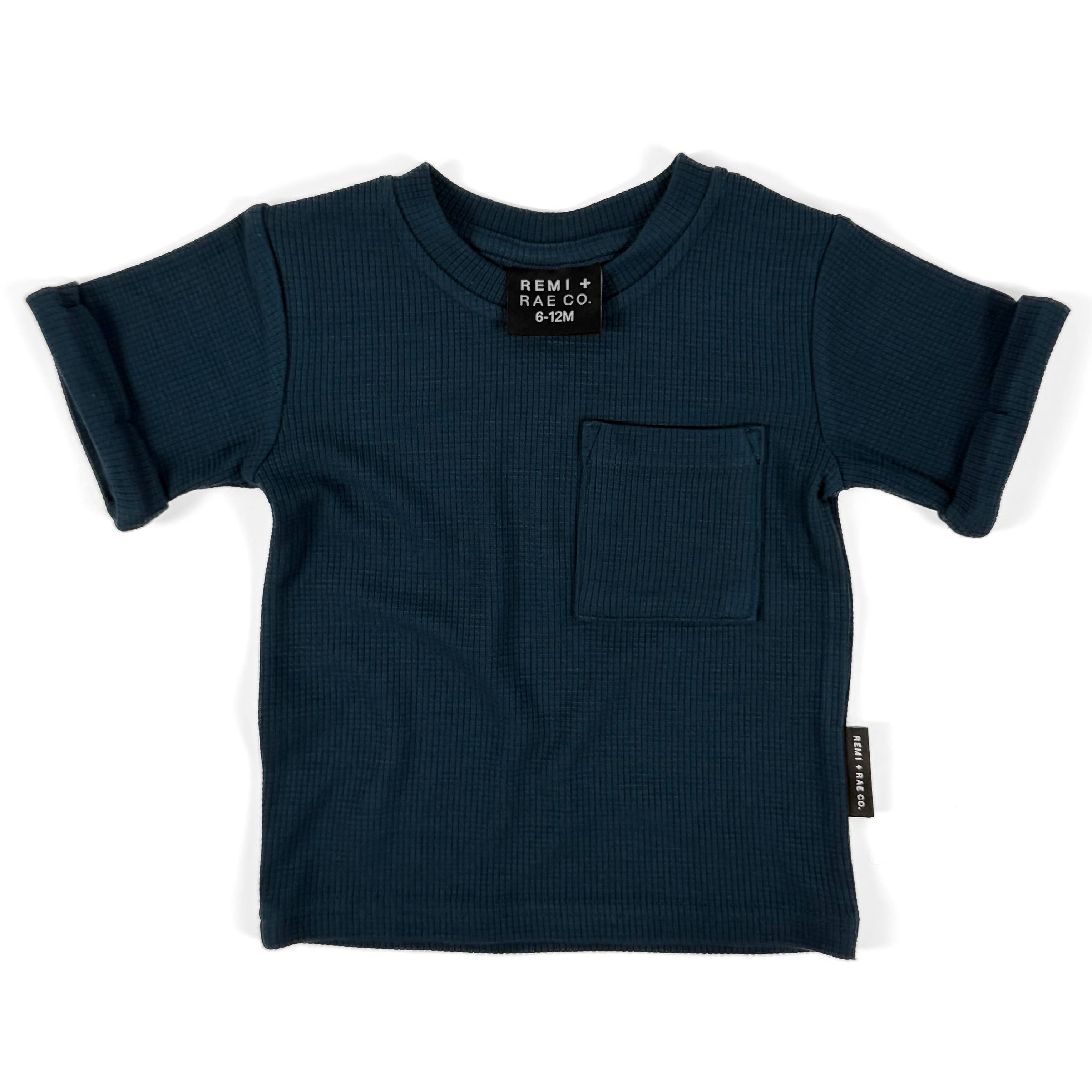 BAMBOO WAFFLE POCKET TEE - DUSK
