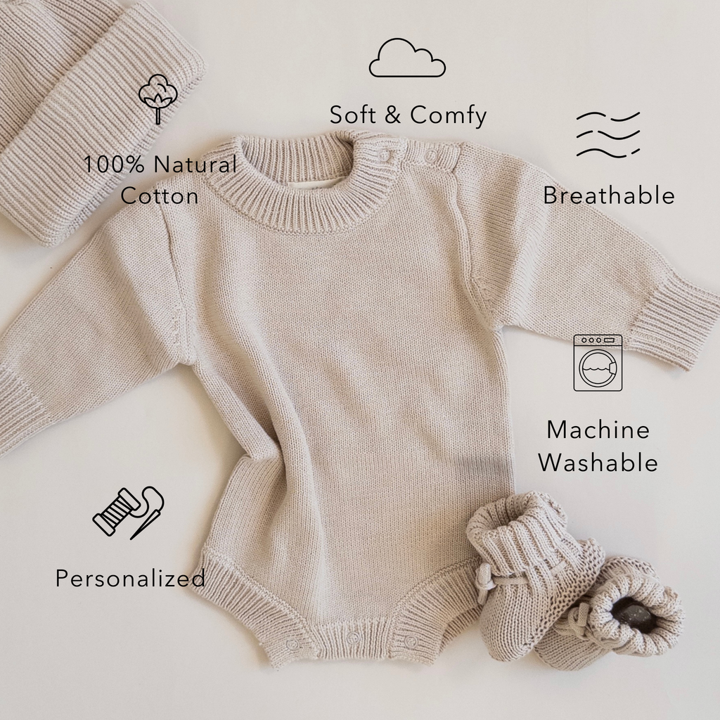 Knit Romper - Oat: Newborn- Katy