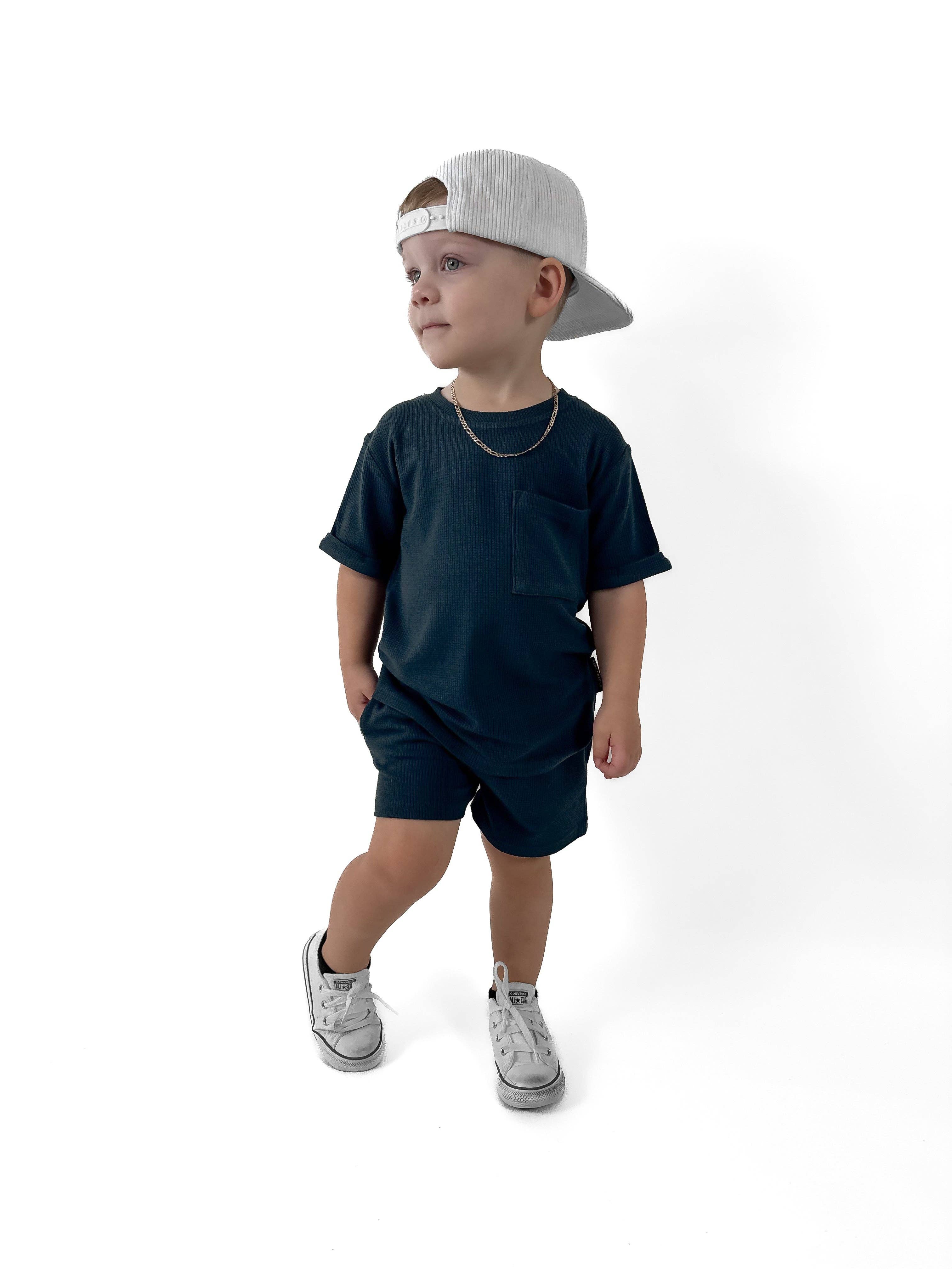 BAMBOO WAFFLE POCKET TEE - DUSK