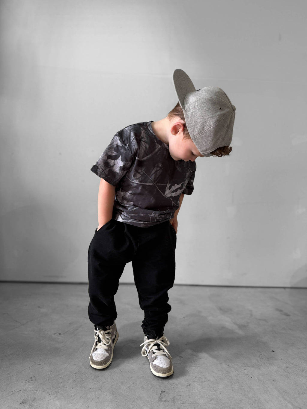 Toddler Camo Tee in Charcoal
