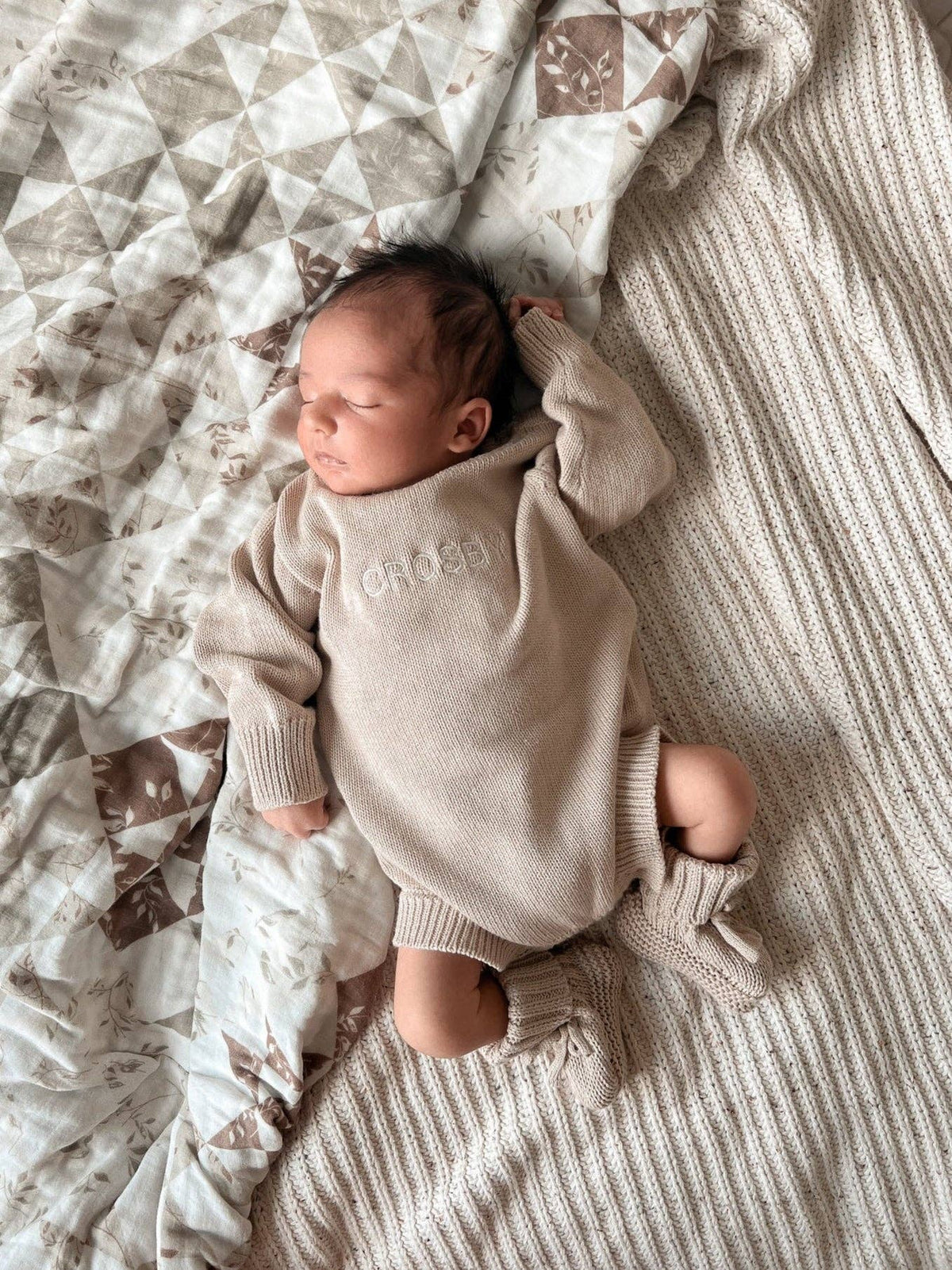 Knit Romper - Oat: Newborn- Katy