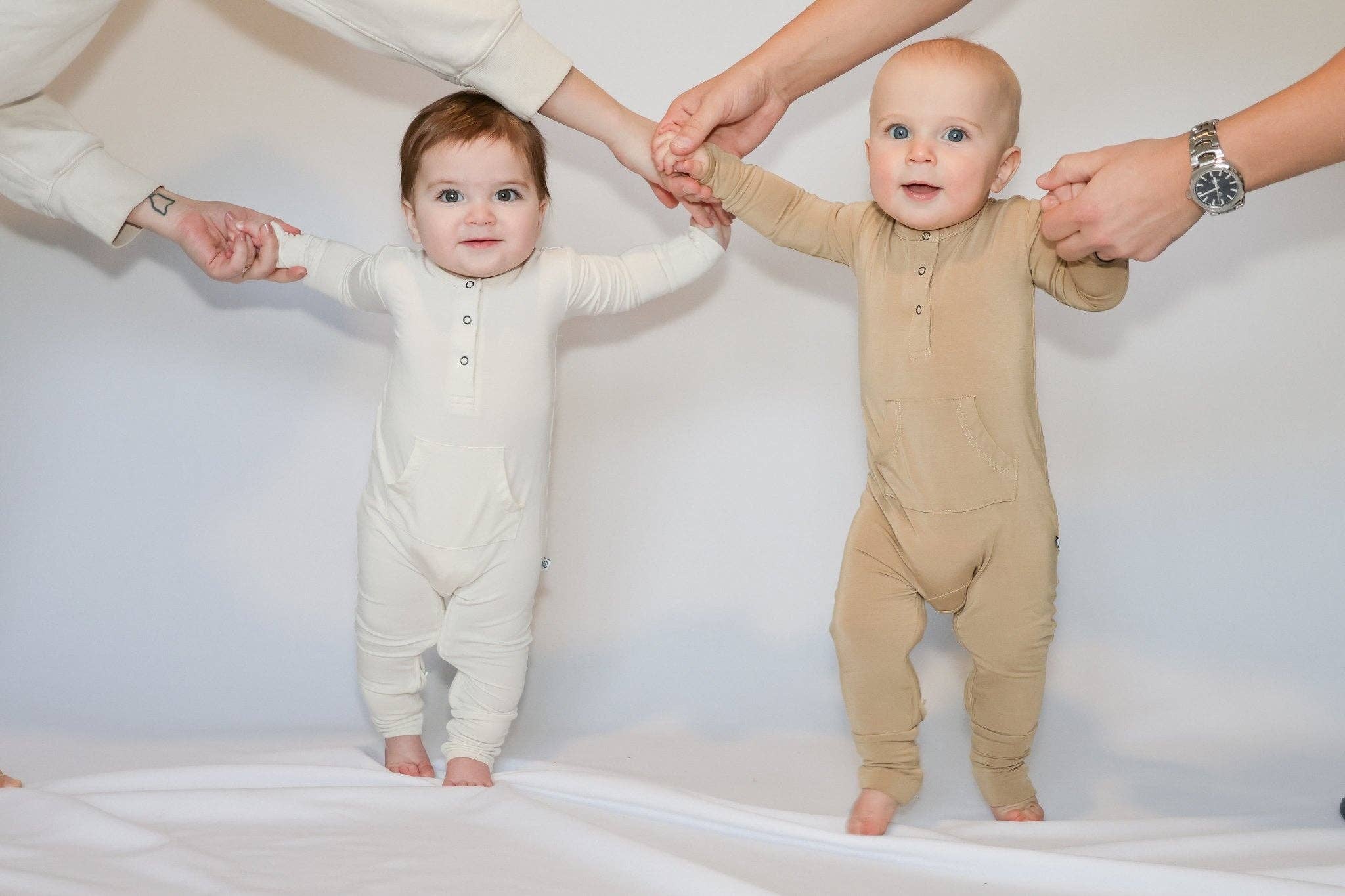Long Sleeve Romper - Desert Tan