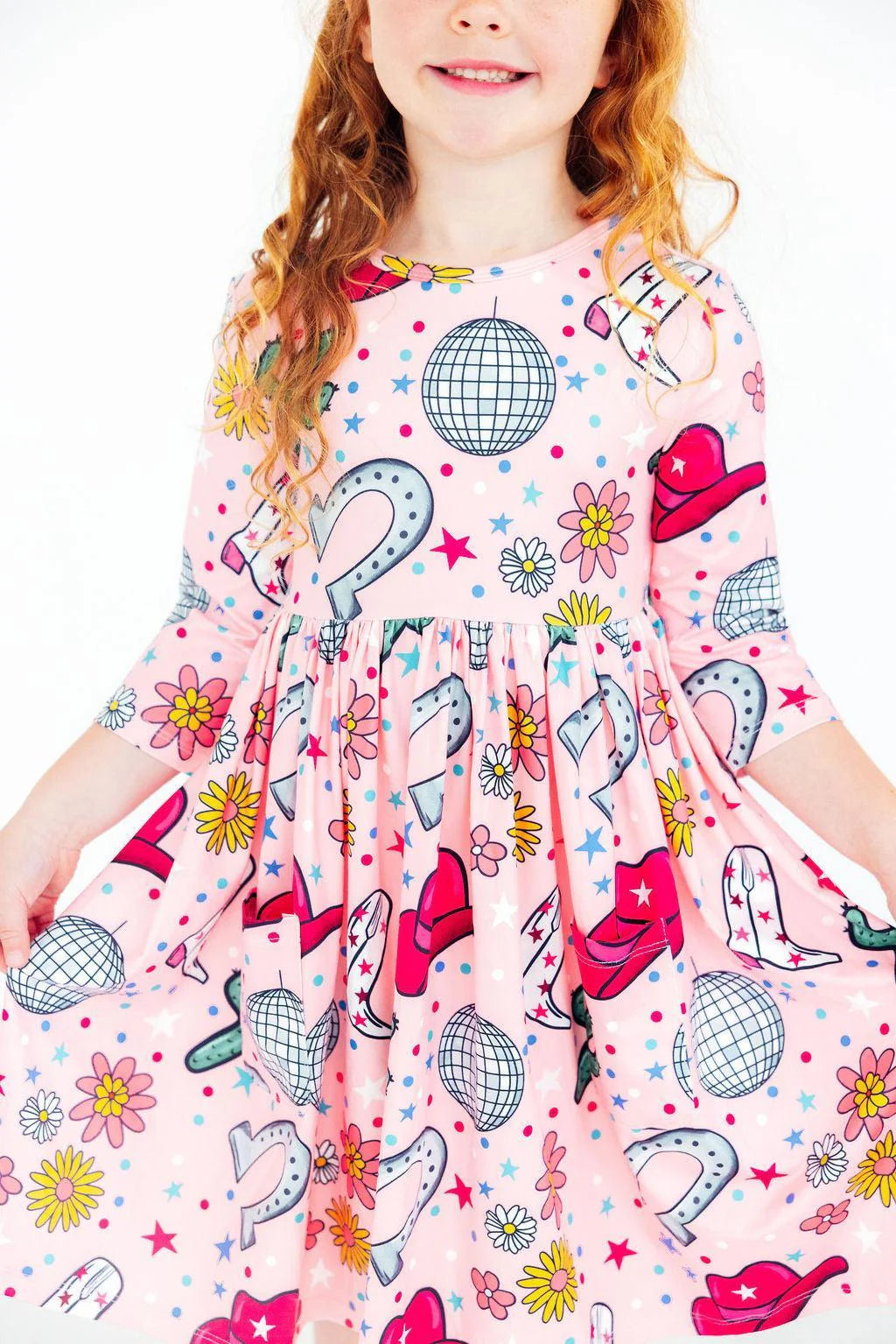 Boots & Bling L/S  Pocket Twirl Dress