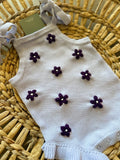 Frill Leg Summer Knit Romper - Lavender