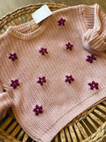 Kids Chunky Knit Sweater- Petal Pink