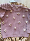 Kids Chunky Knit Sweater Dusty Pink