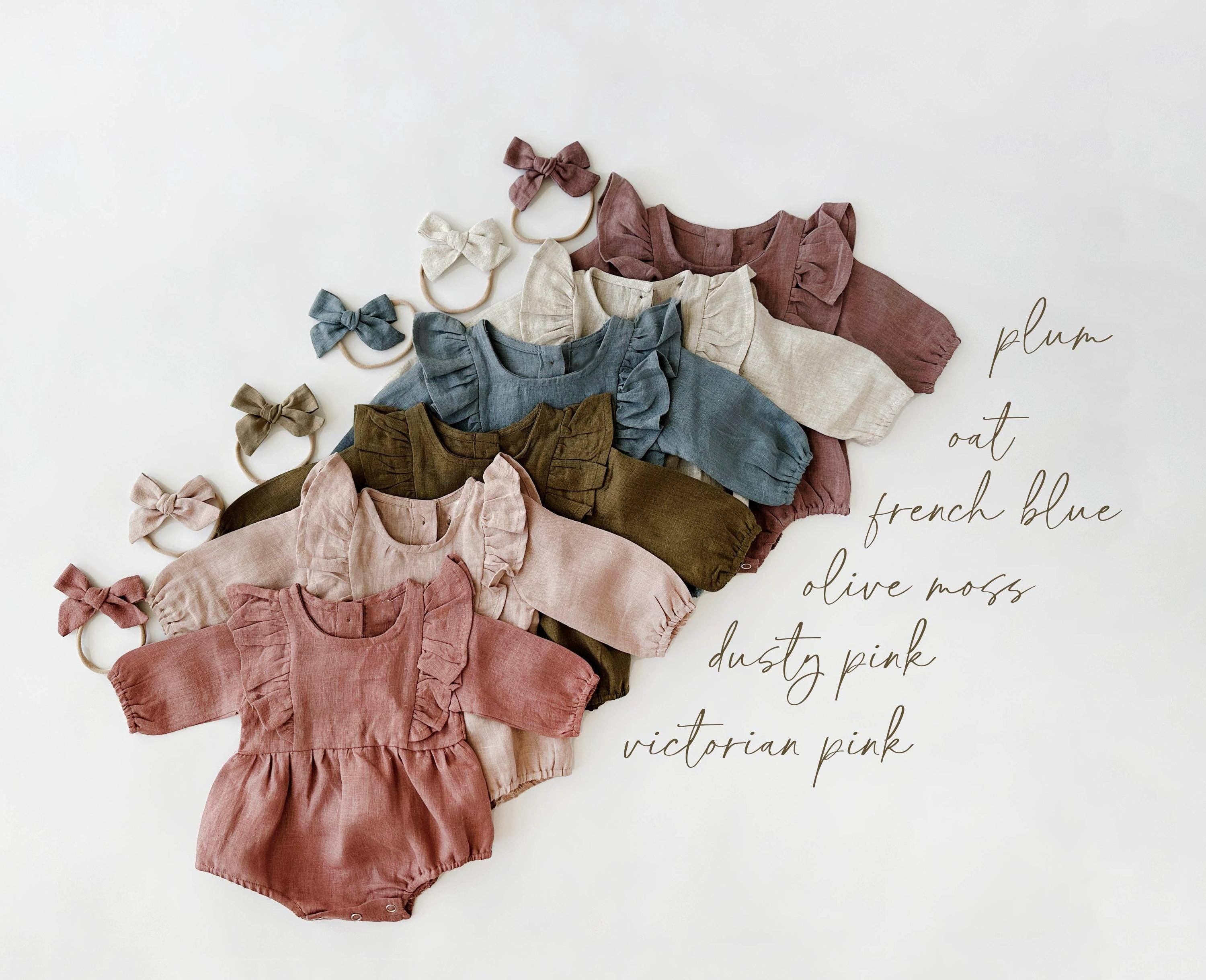 Gabriella Longsleeve Romper with Bow: Plum