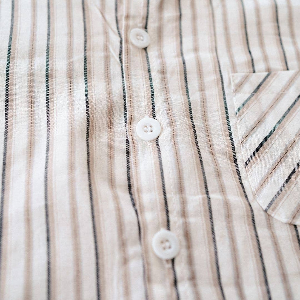 Gray Striped Button-Up