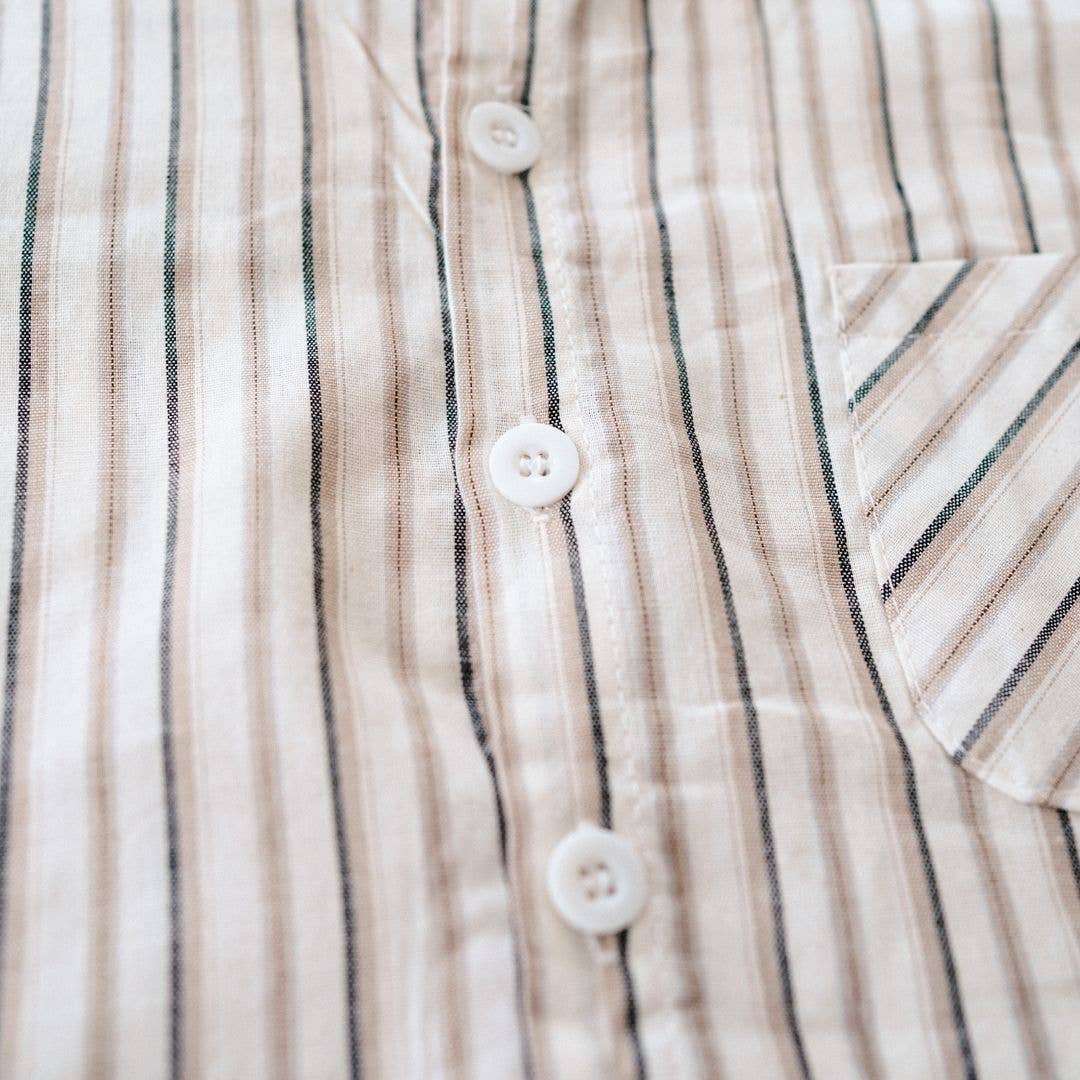 Gray Striped Button-Up
