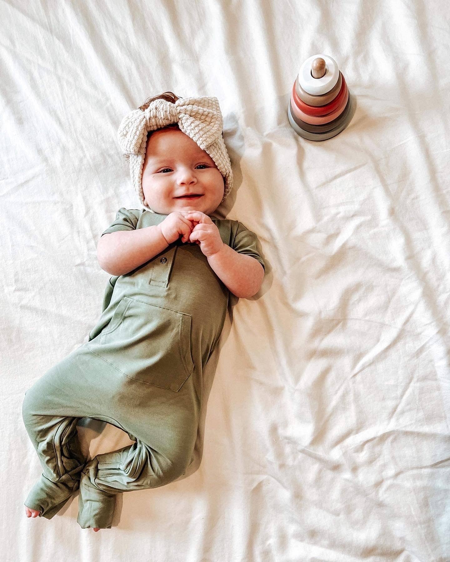 Short Sleeve Romper - Sage