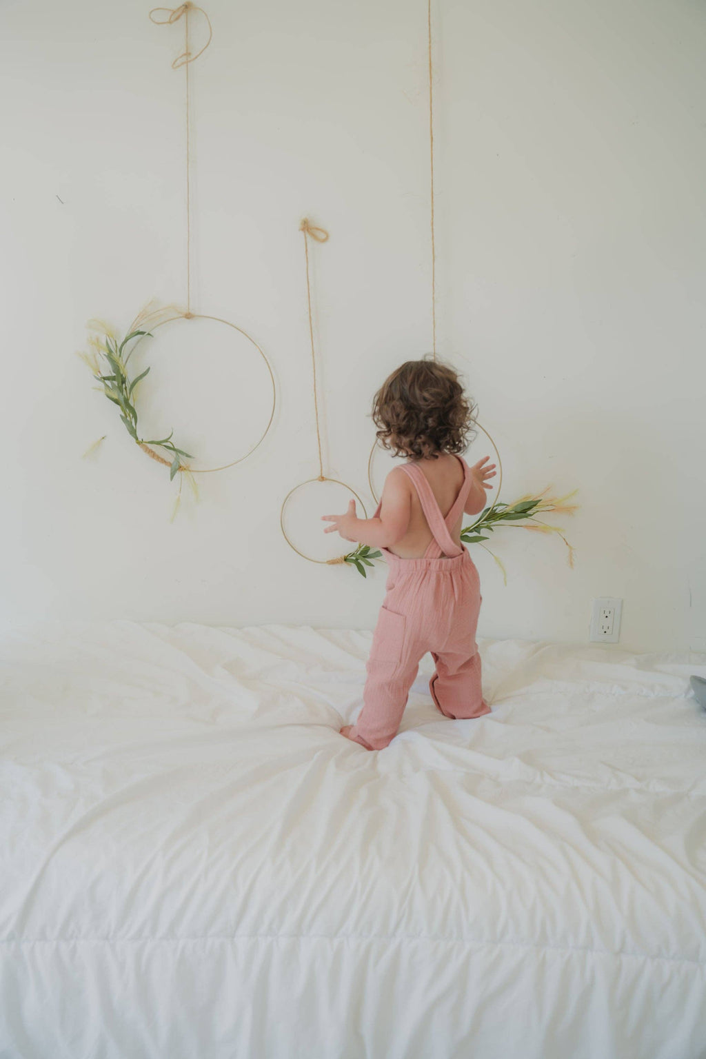 The Darcy - Sweet Pink- Organic Muslin Adjustable Overalls: Sweet Pink / Jumpsuit