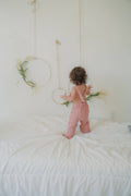 The Darcy - Sweet Pink- Organic Muslin Adjustable Overalls: Sweet Pink / Jumpsuit