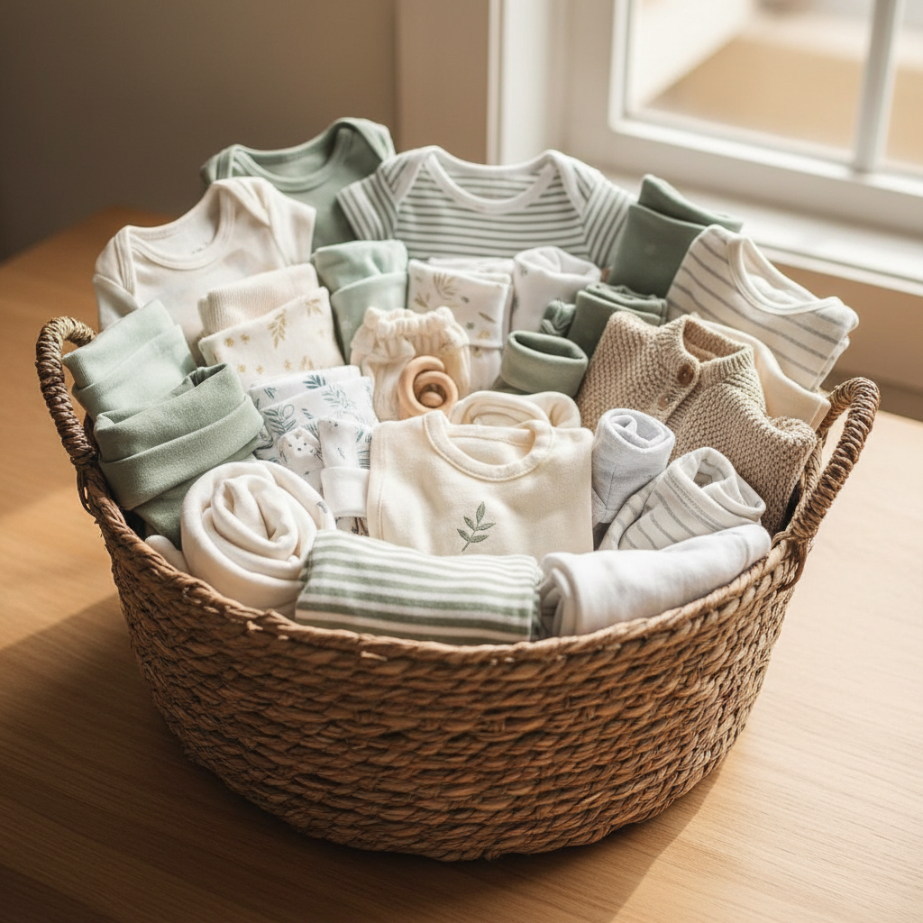 baby shower clothing basket