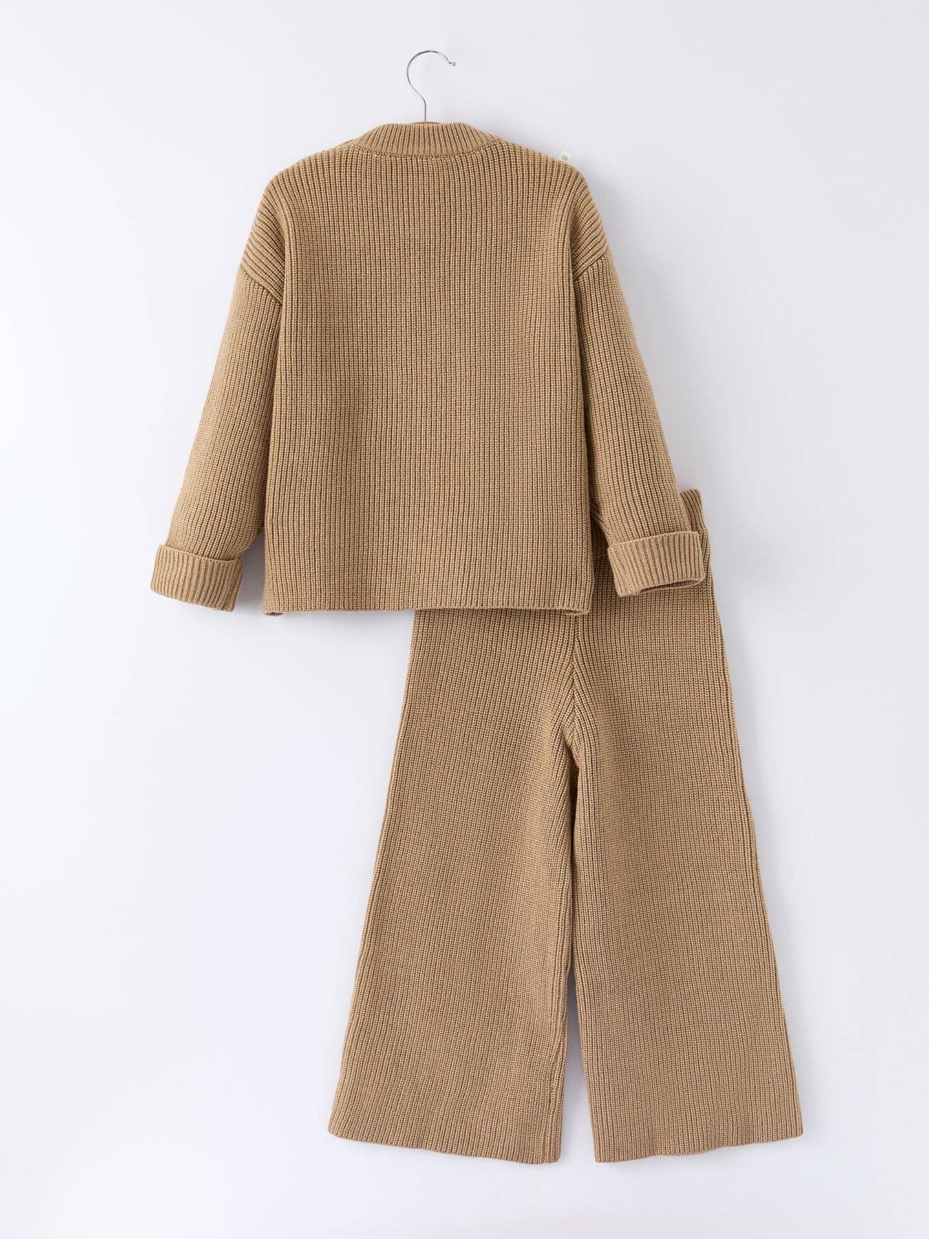 Fall Winter Outfit Knit Two-Piece Set for Girls,Brown