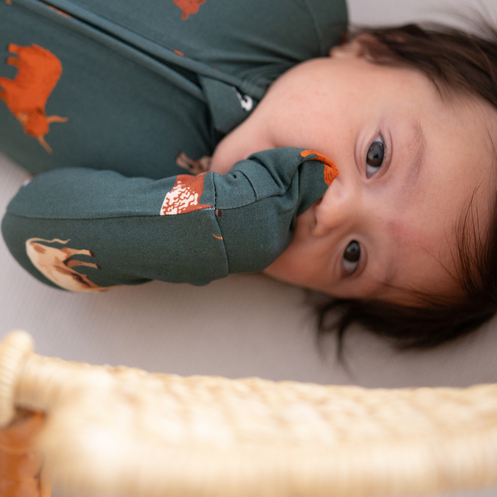 Bamboo 2-Way Convertible Zip Romper | Green Cow