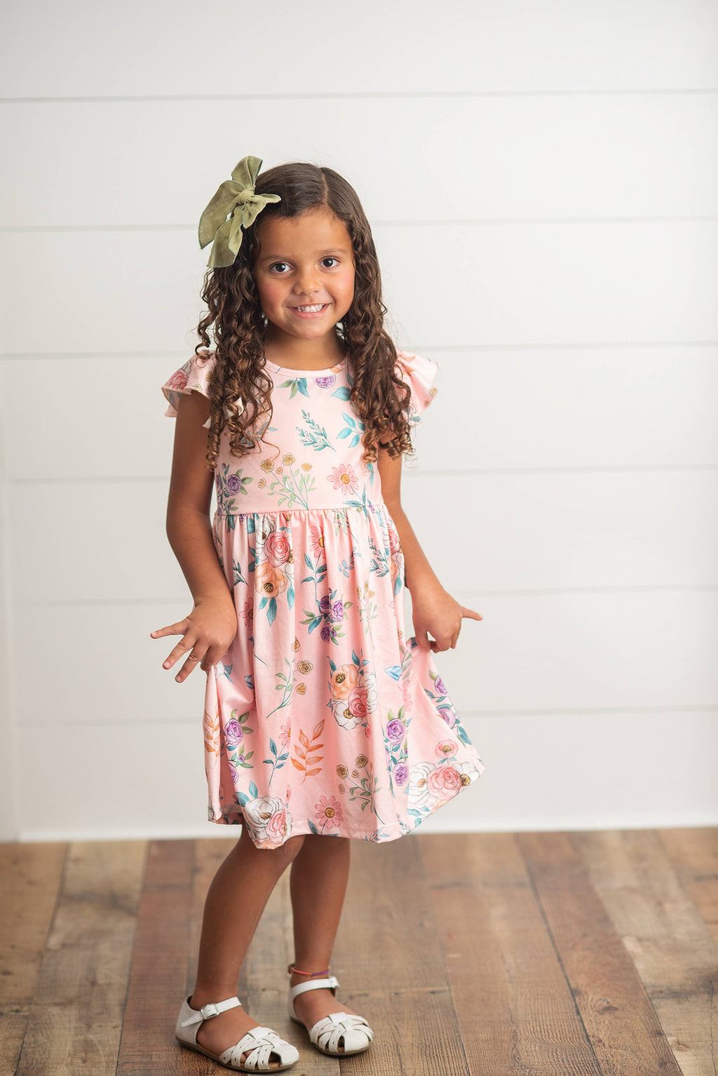 Kids Blush Dainty Floral Claire Flutter Dress