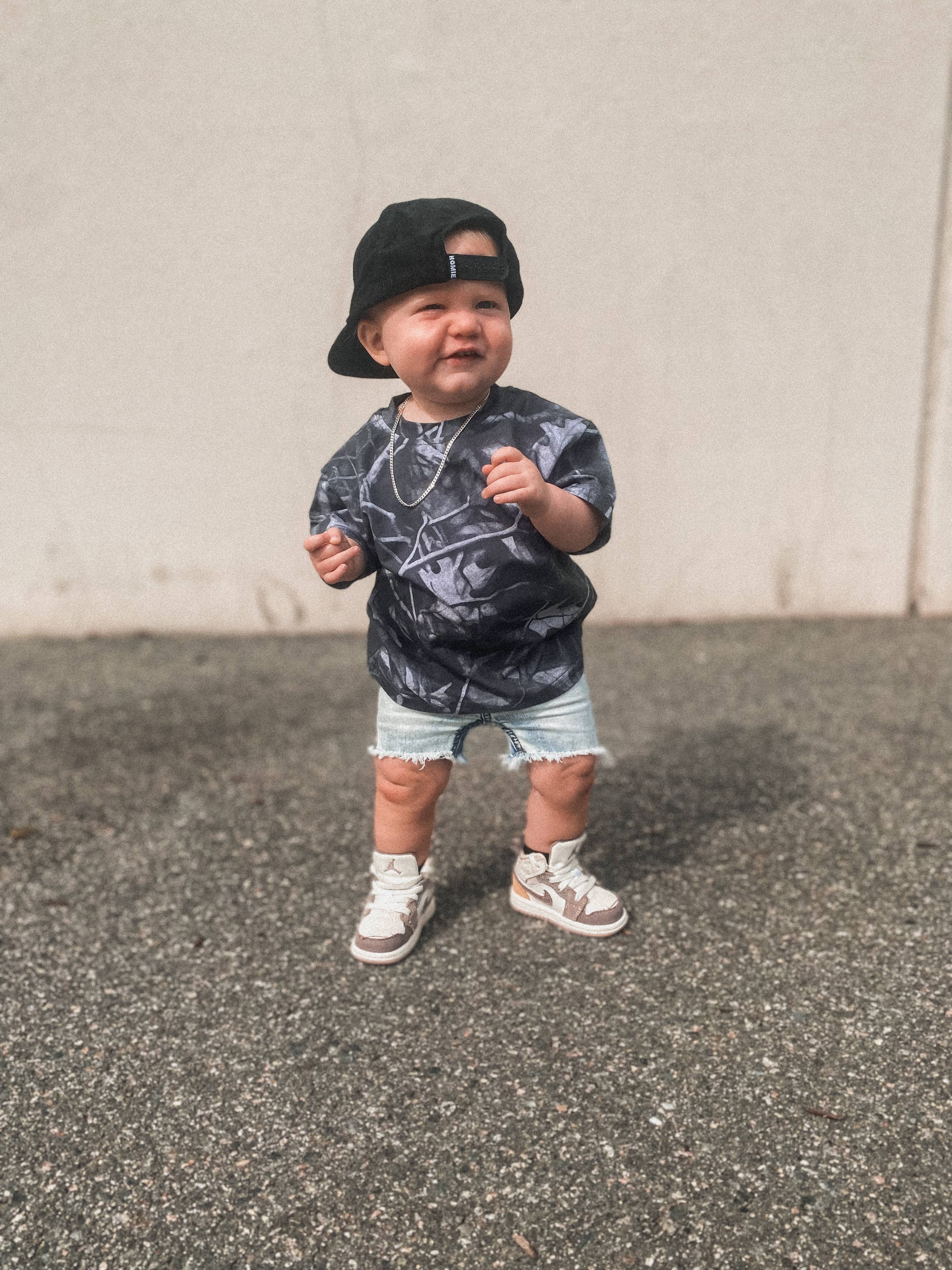 Toddler Camo Tee in Charcoal
